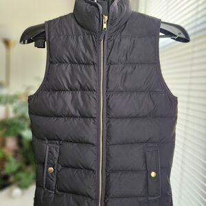 J. Crew Black Quilted Puffer Vest